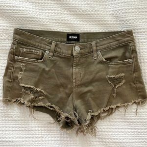 Hudson Jeans, Kenzie Cut-Off Shorts, Olive Green